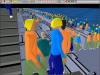 Output from vrEXODUS representation of a maritimeEXODUS v5.0 simulation of an assembly on a RORO ferry - pic2