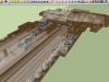 buildingEXODUS/vrEXODUS example application:  Pedestrian movement evacuating from a train station with a SMARTFIRE simulate fire.